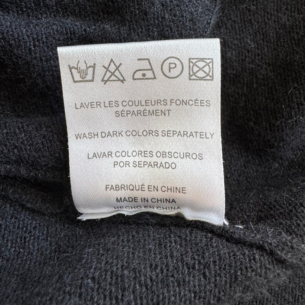 Sandro Paris Studded Elbow Patch Black Wool/ Cashmere Blend Cardigan FR2 /US6-M - Picture 11 of 11